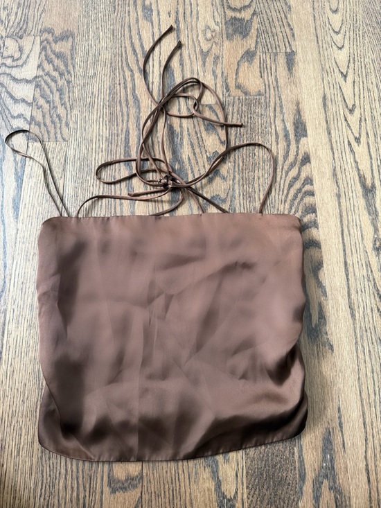 Urban Outfitters Tops - Urban Outfitters Chocolate Brown Satin Halter Top